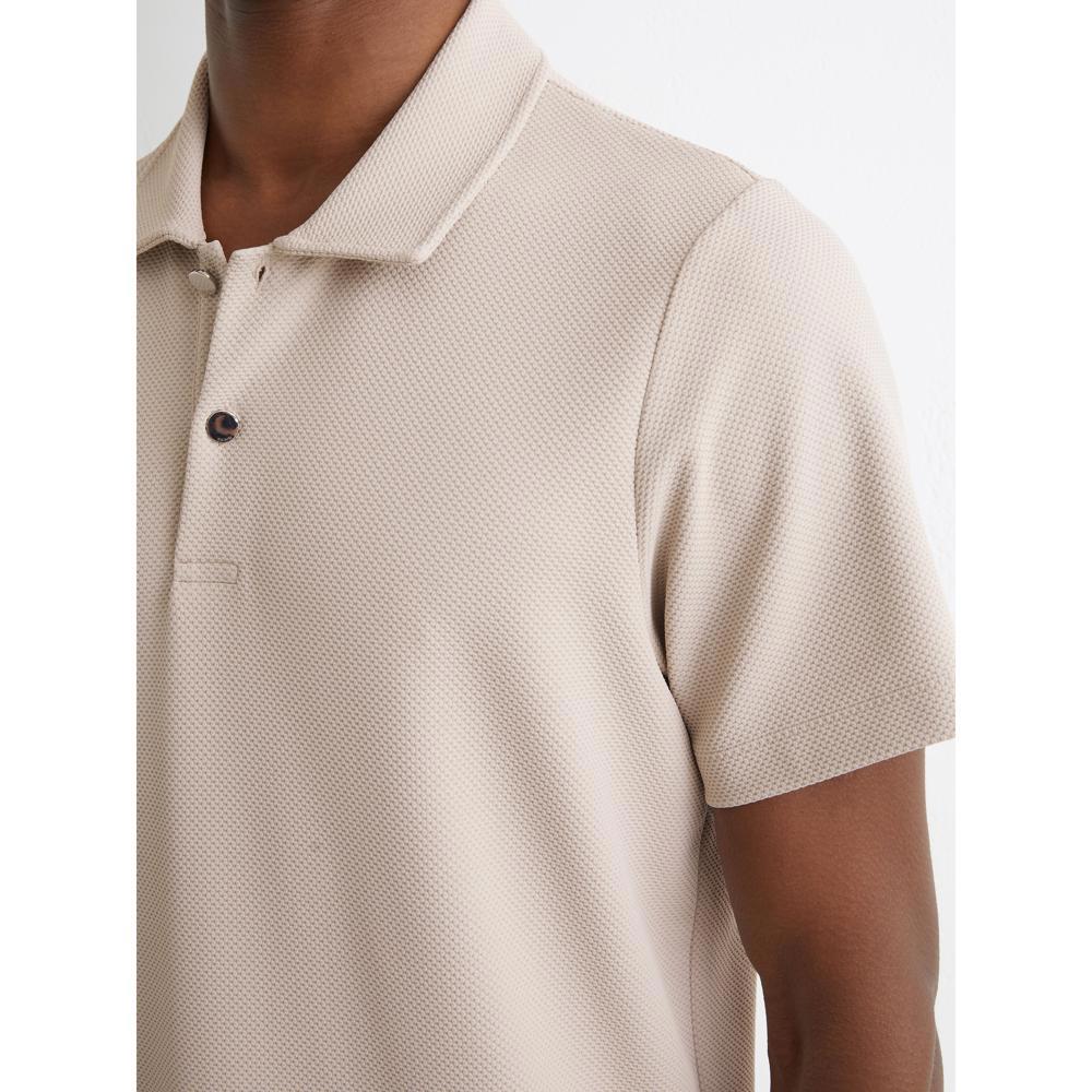 REISS Kennedy Textured Half-Button Polo Shirt